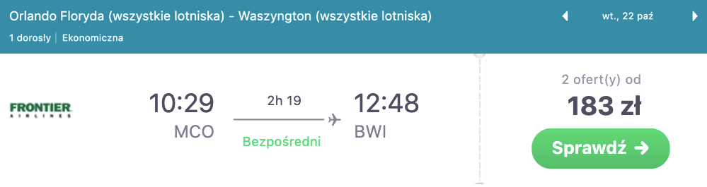 zarezerwuj loty do waszyngtonu