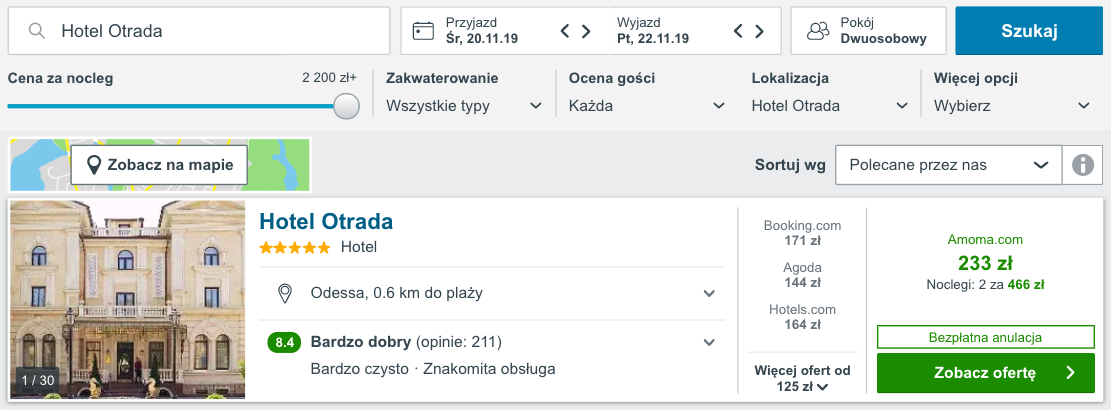 zarezerwuj hotel w odessie