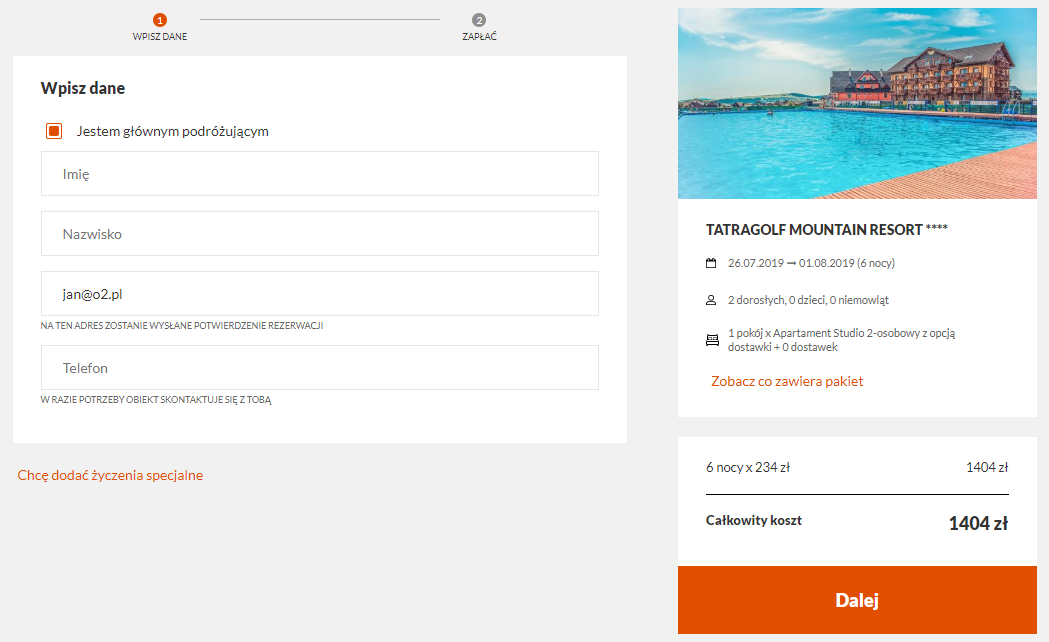 Potwierdzenie rezerwacji