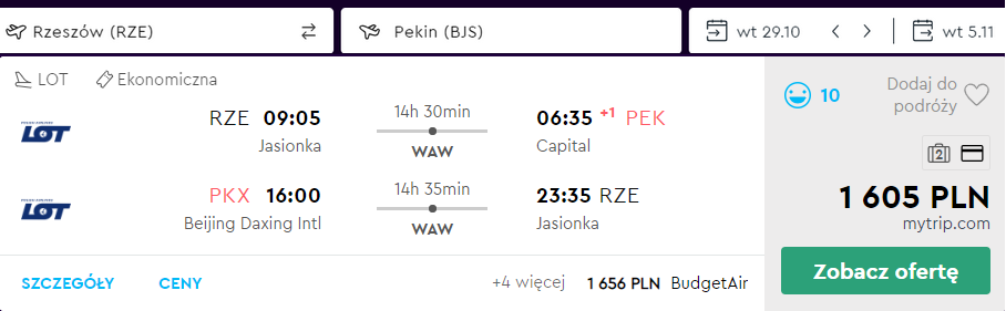 pekin rzeszów tanio