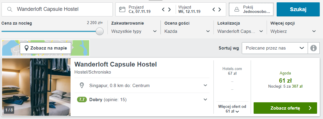 Noclegi w Singapurze