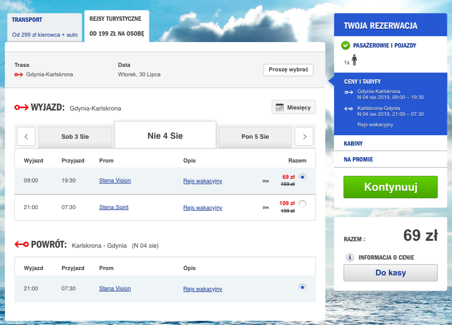 zarezerwuj rejs