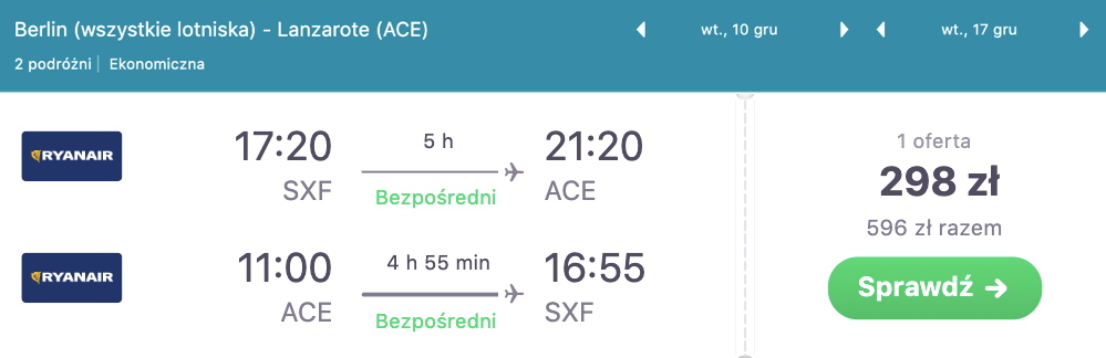 zarezerwuj loty na wysoy kanarysjeki