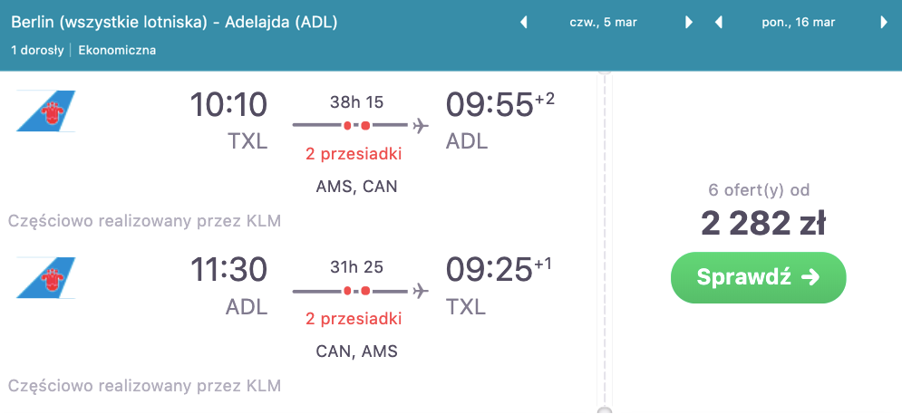 zarezerwuj loty do australii