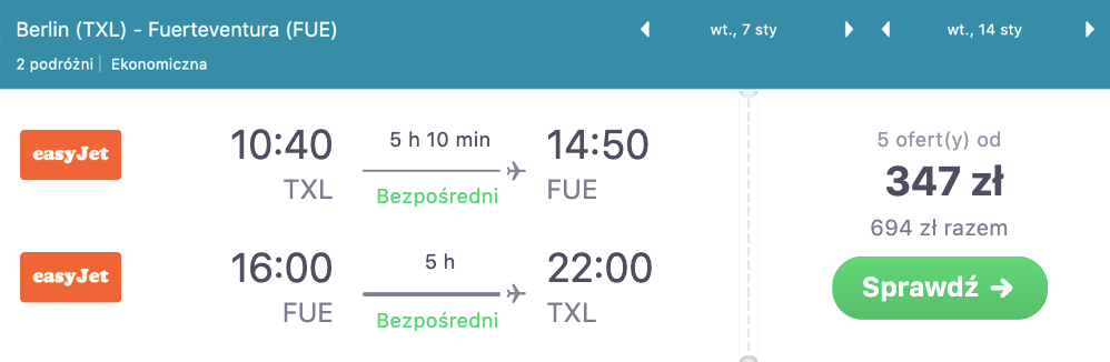 zarezerwuj loty na fuerteventure