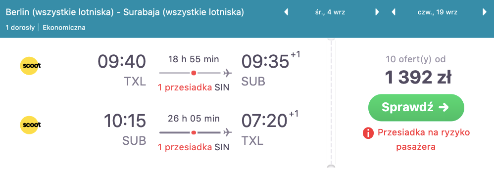 zarezerwuj loty do indozneji