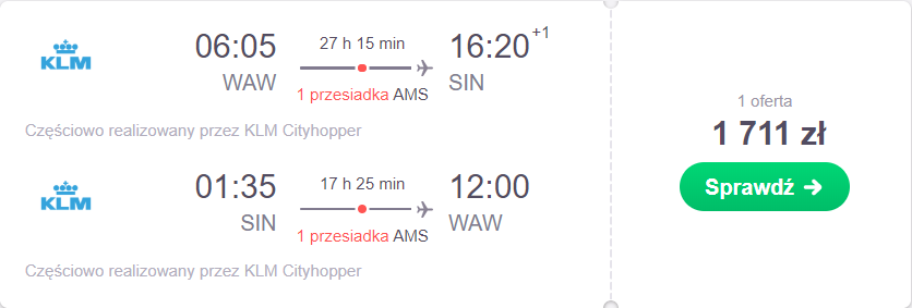 singapur z warszawy
