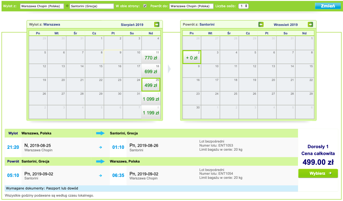 zarezerwuj loty na sanotirni