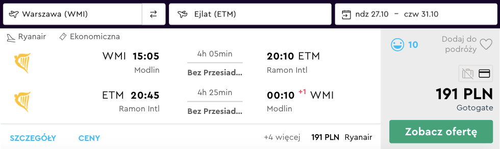 zarezerwuj loty do ejlatu
