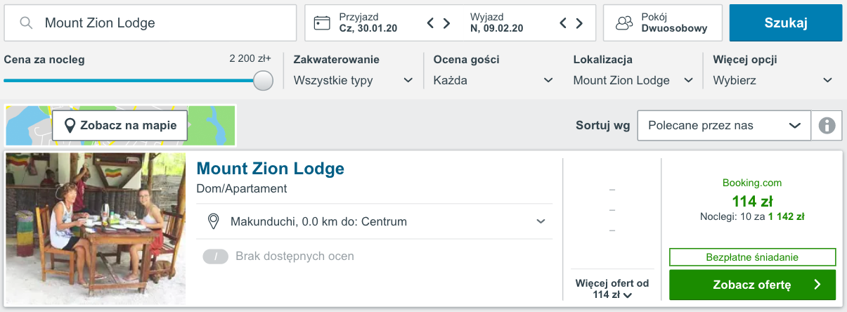 zarezerwuj hotel na zanzibarze
