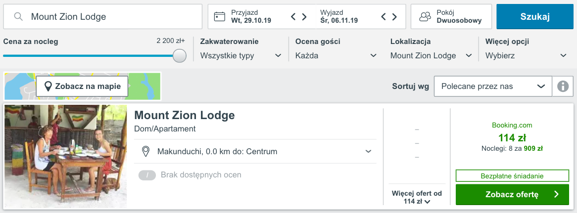 zarezerwuj hotel na zanizbarze
