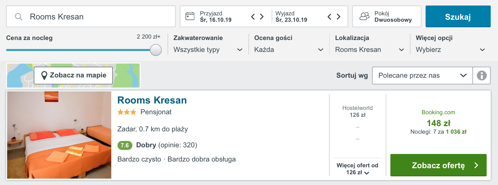 zadar loty