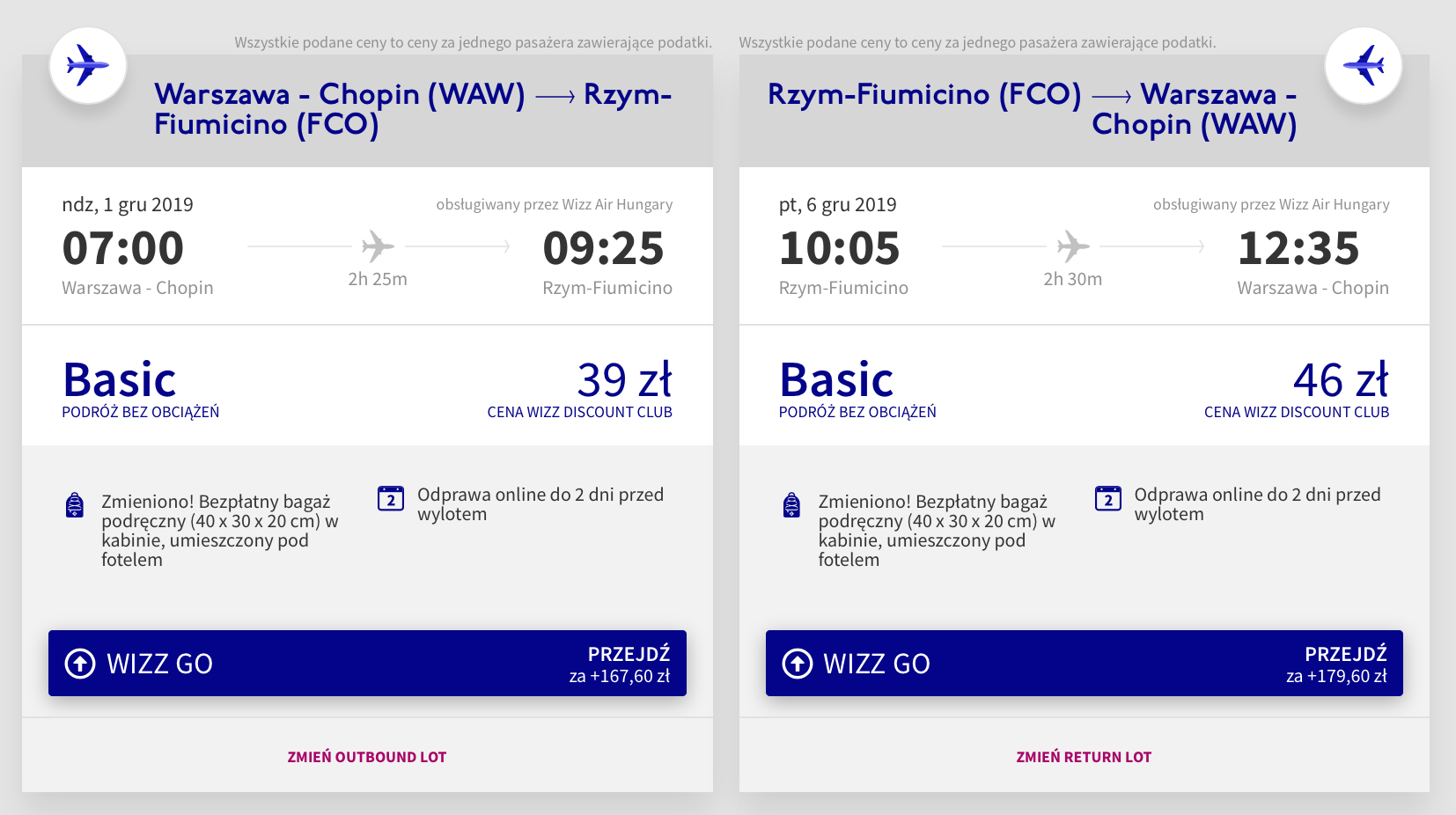 rzym loty za 85