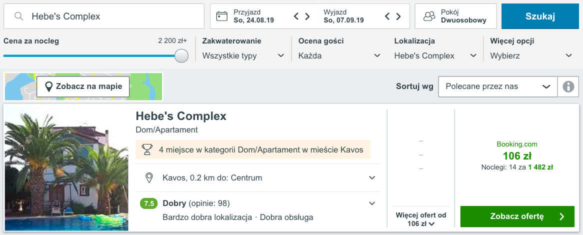 zarezerwuj hotel n korfu