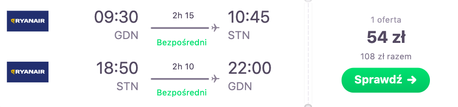 zarezerwuj loty do londynu