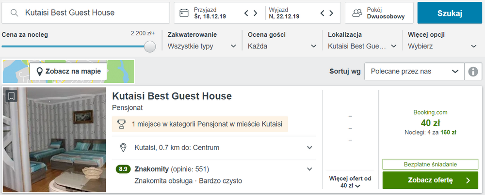 gruzja noclegi
