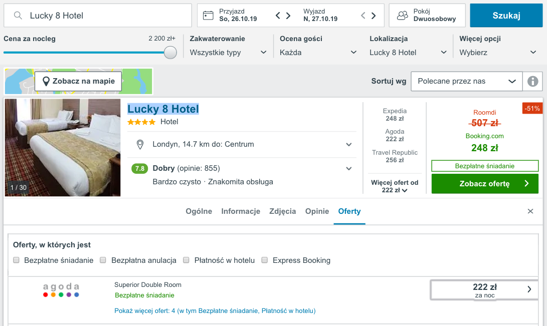 zarezerwuj hotelw londynie