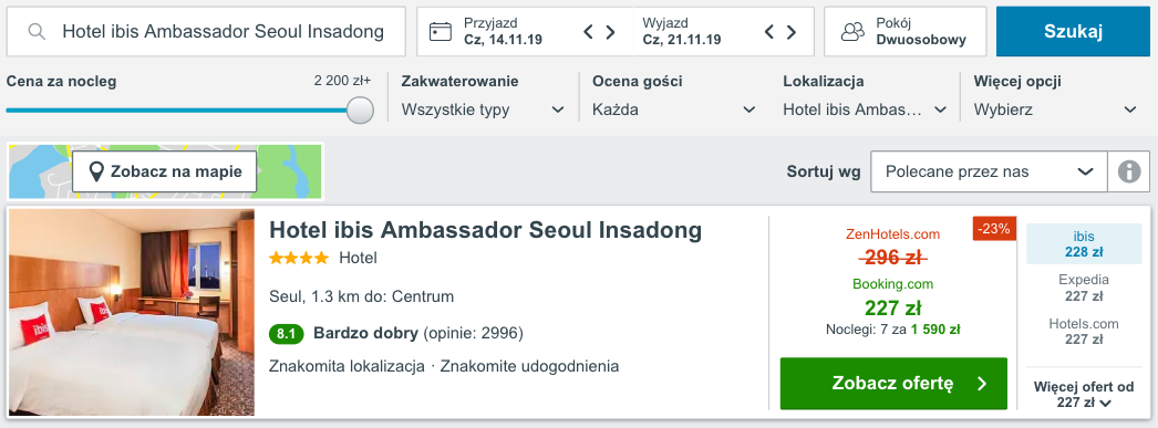 zarezerwuj hotel w seulu