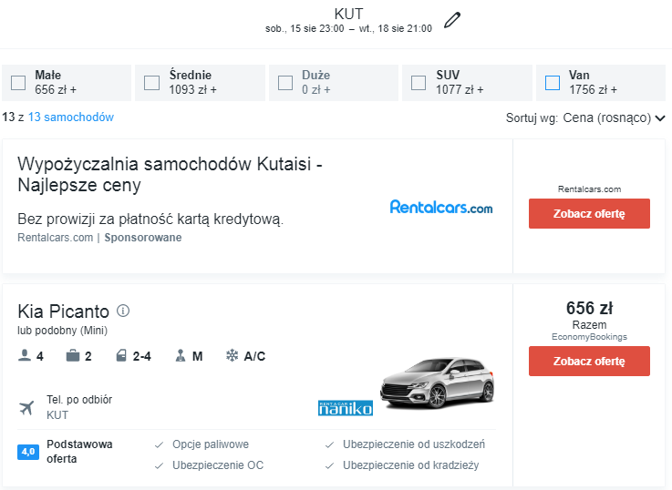 rezerwacja auta