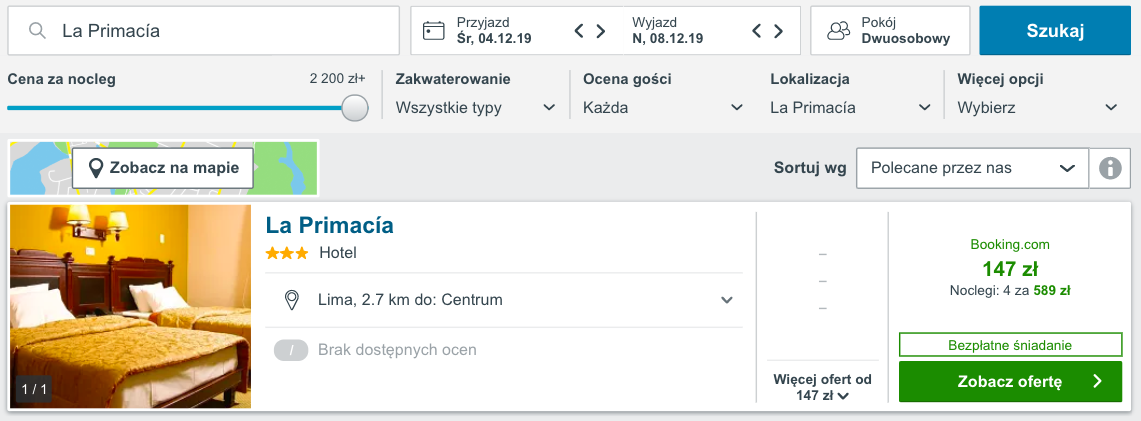 zarezerwuj hotelw limie