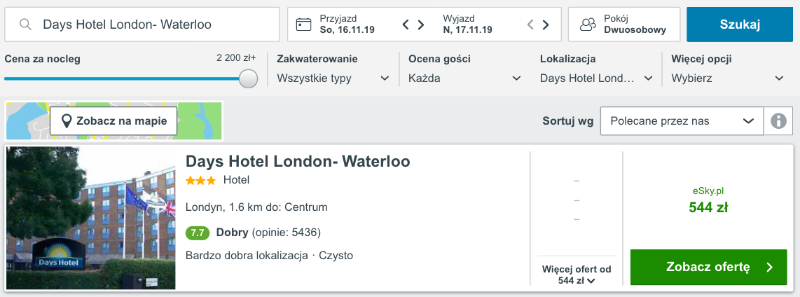 zarezerwuj hotel w londynie