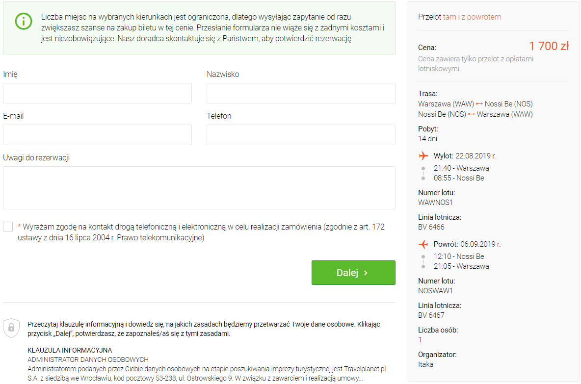 rezerwacja lotów