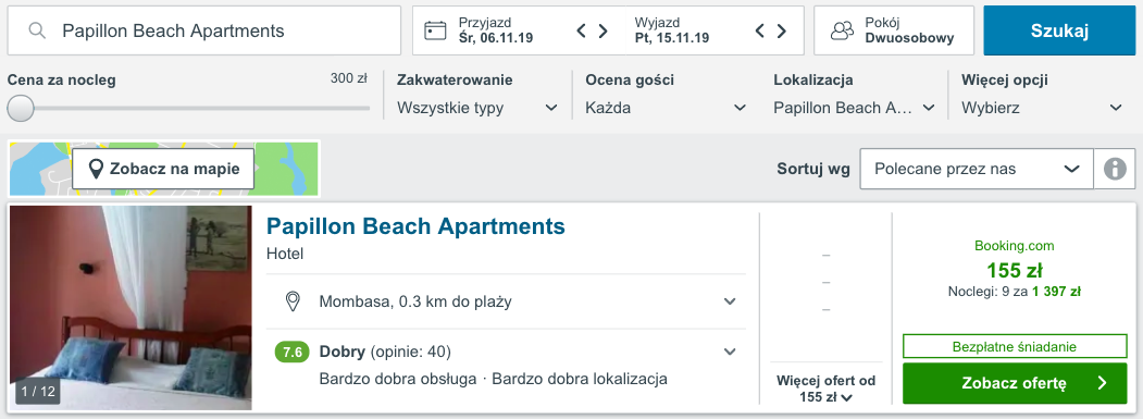 zarezerwuj hotel w mombasie