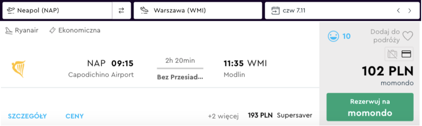 zarezerwuj loty do warszawy