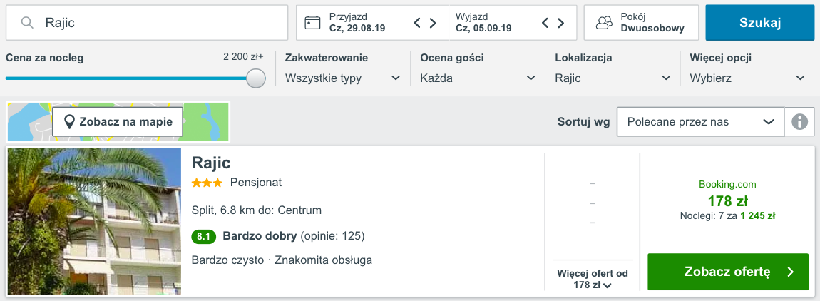 zarezerwuj hotel w splicie