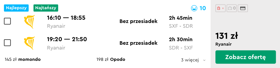 zarezerwuj loty do santander