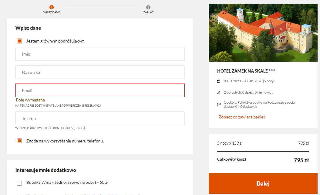 Rezerwacja noclegów