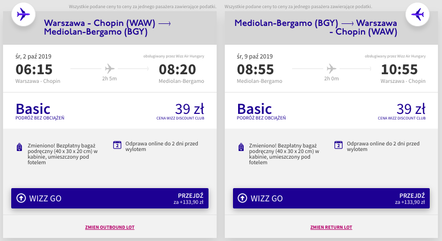 zarezerwuj loty do bergamo