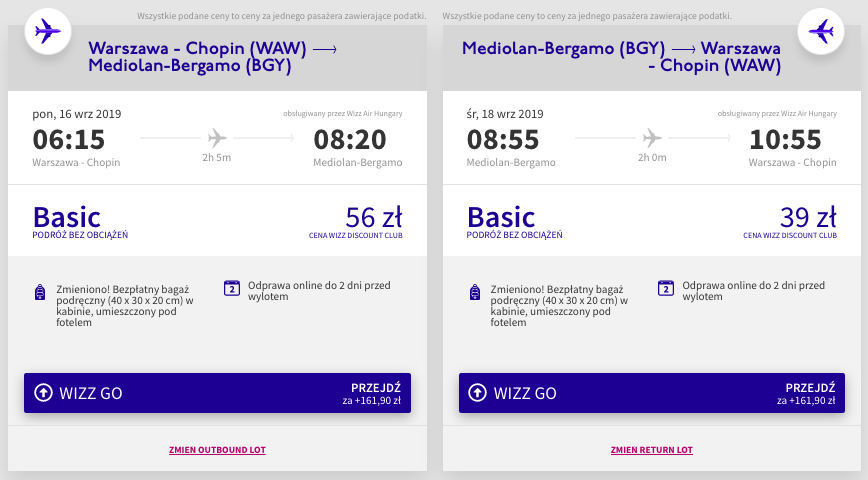 zarezerwuj loty do bergamo