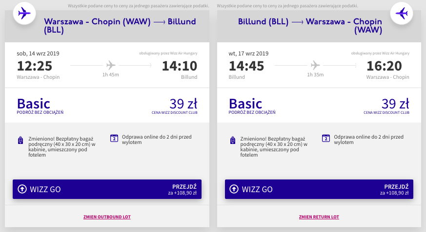zarezerwuj loty do billund