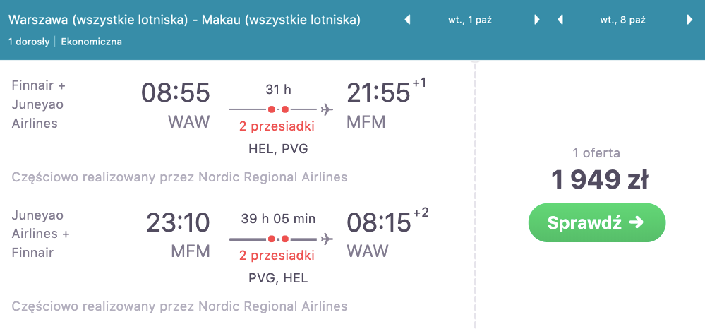 zarezerwuj loty do makau