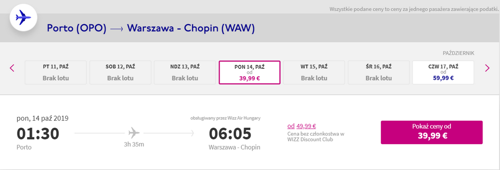 warszawy z porto