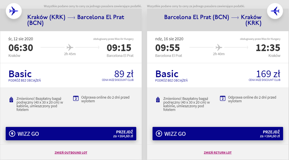loty do barcelony