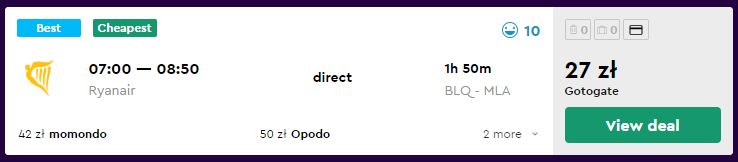 Malta loty