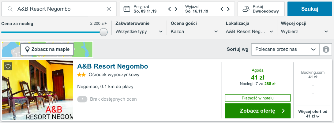 zarezerwuj hotel na sri lance