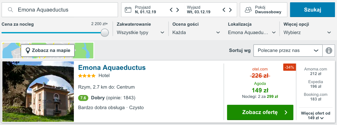 zarezerwuj hotel w rzyme