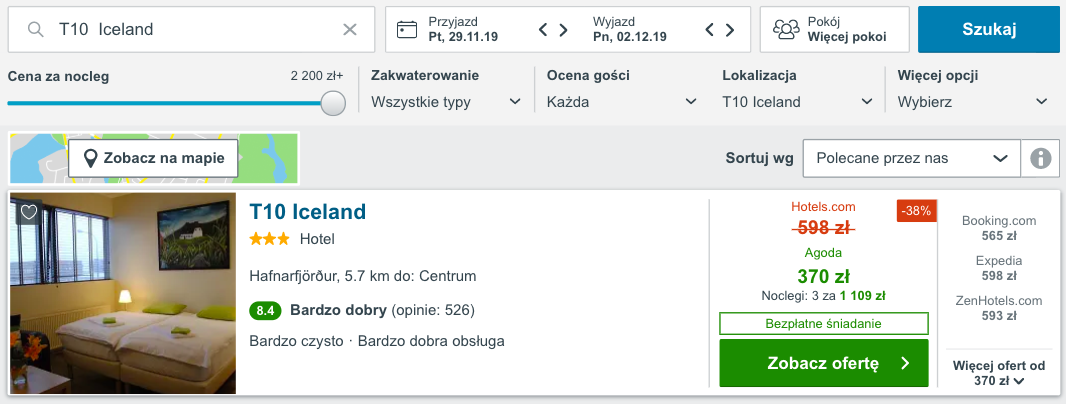zarezerwuj hotel na islandii