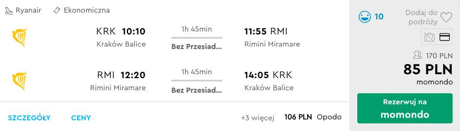 zarezerwuj loty do rimini