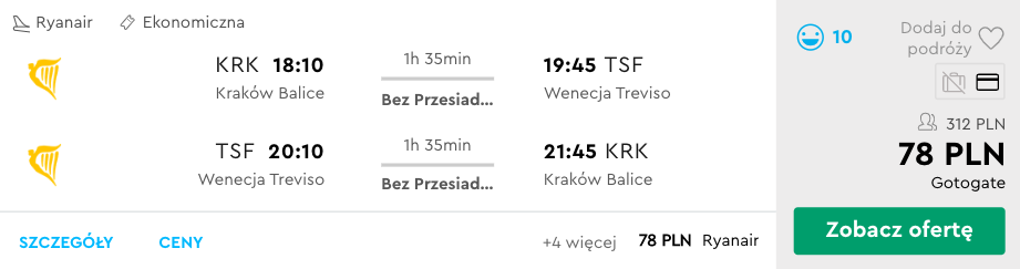 zarezerwuj loty do wenecji