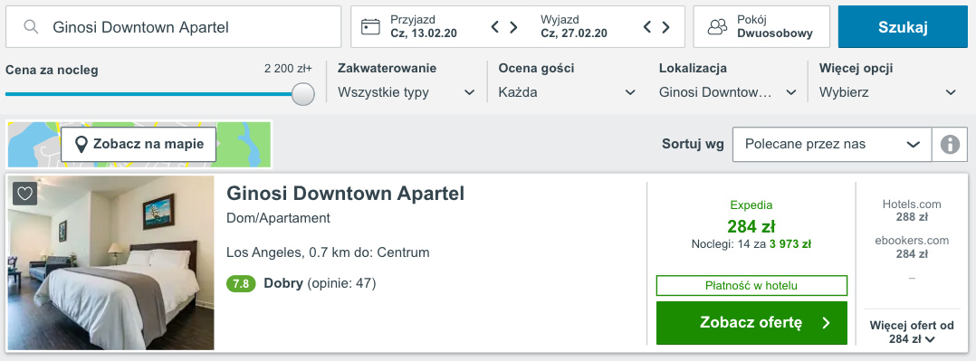 zarezerwuj hotel w los angeles