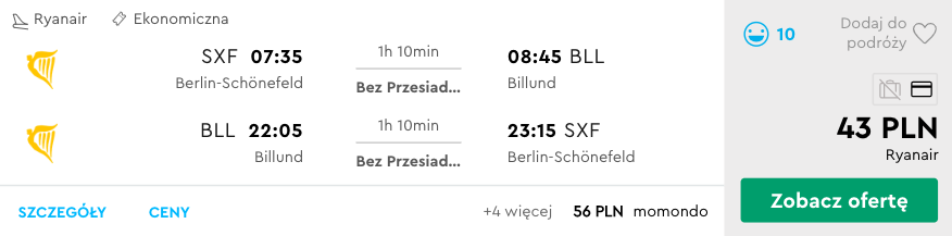 zarezerwuj loty do billund