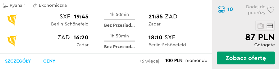 zarezerwuj loty do zadaru