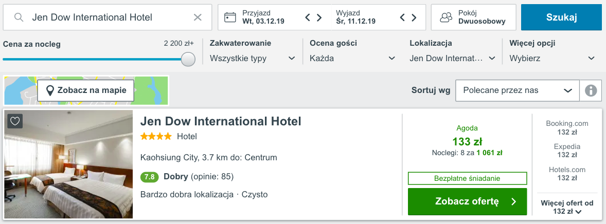 zarezerwuj hotel w tajpej