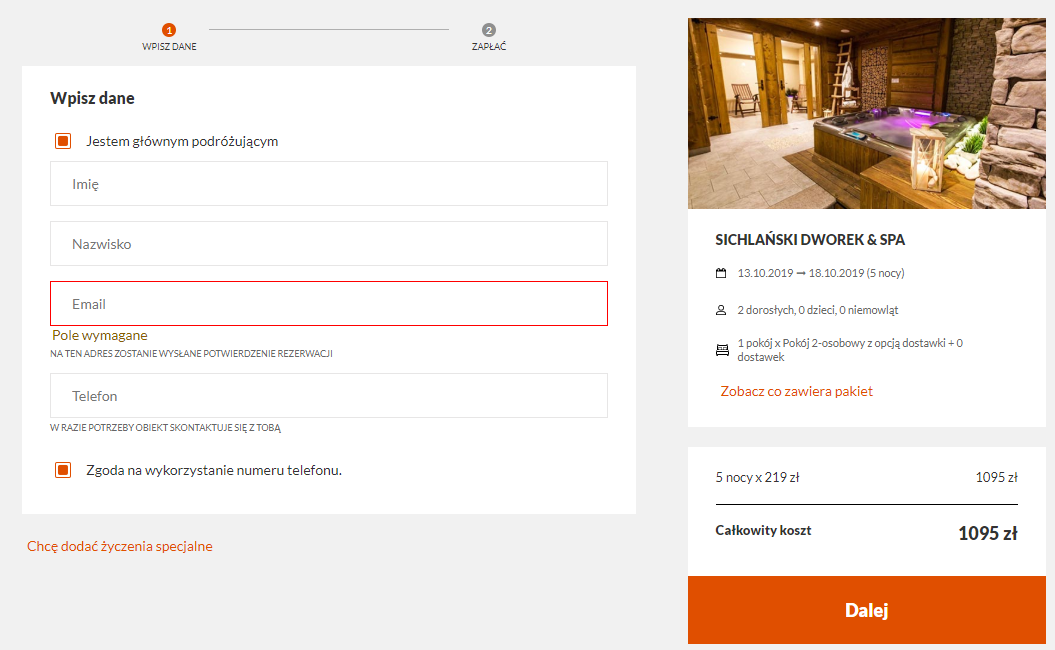 Rezerwacja noclegów