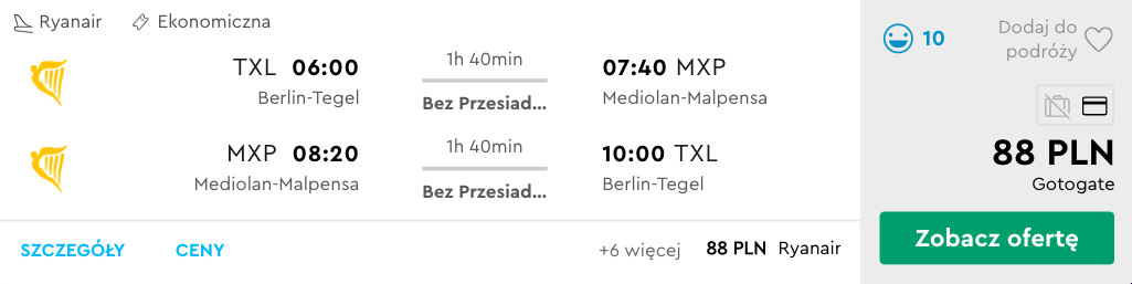 Zarezerwuj loty do mediolanu