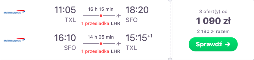 zarezerwuj loty do san francisco